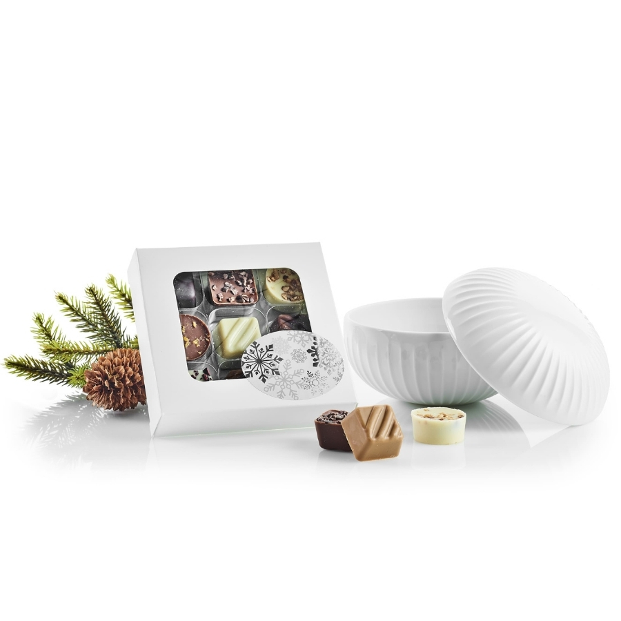 Bonbonniere m/chokolade - Hvid