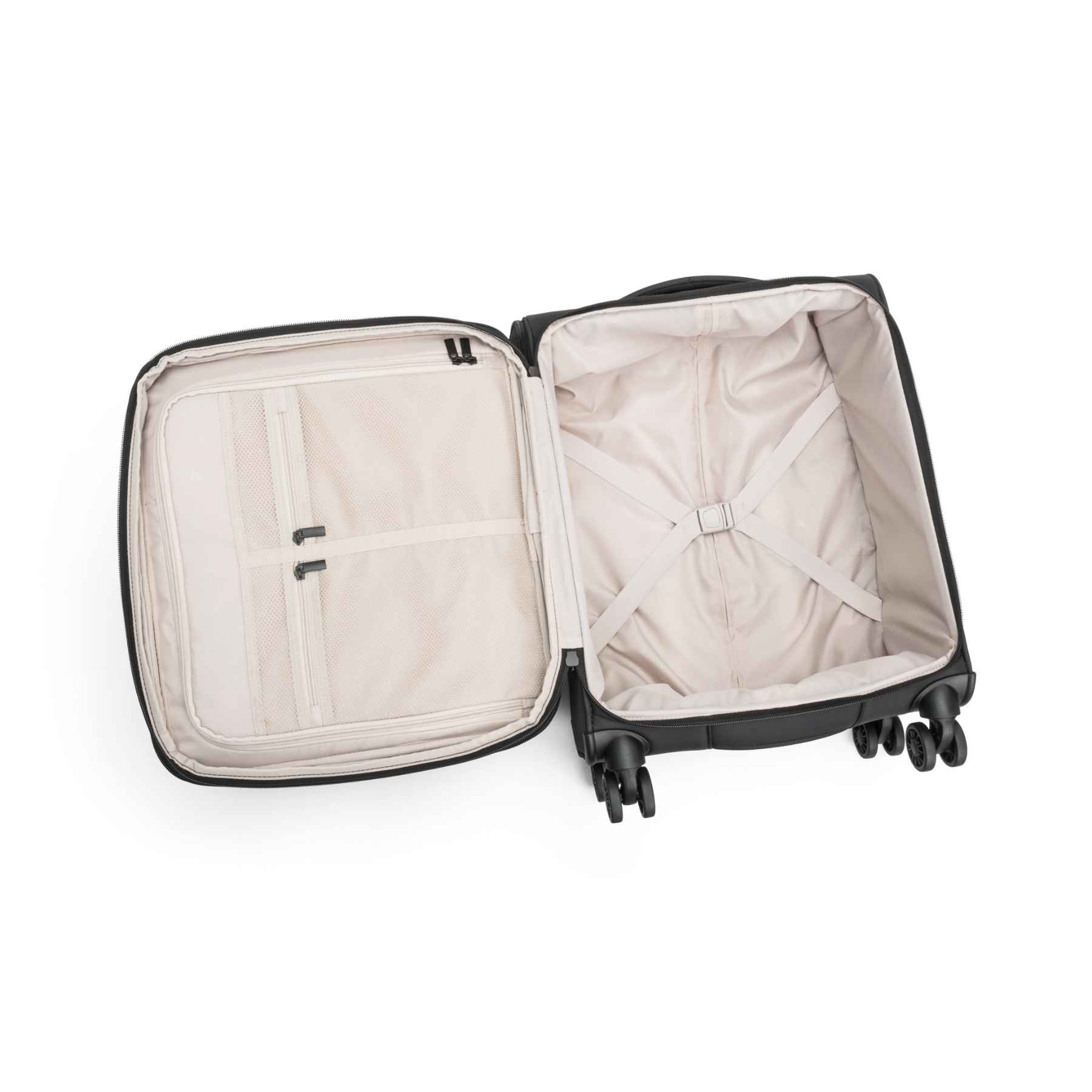 Carlobolaget - Boarding, kabinkuffert 55 cm 4 hjul 55 x 40 x 20 (+3) cm Sort