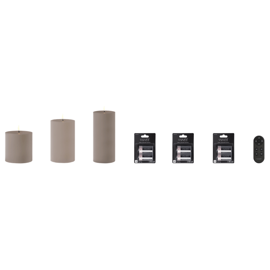 3 Uyuni outdoor LED lys, batterier & fjernbetjenin
