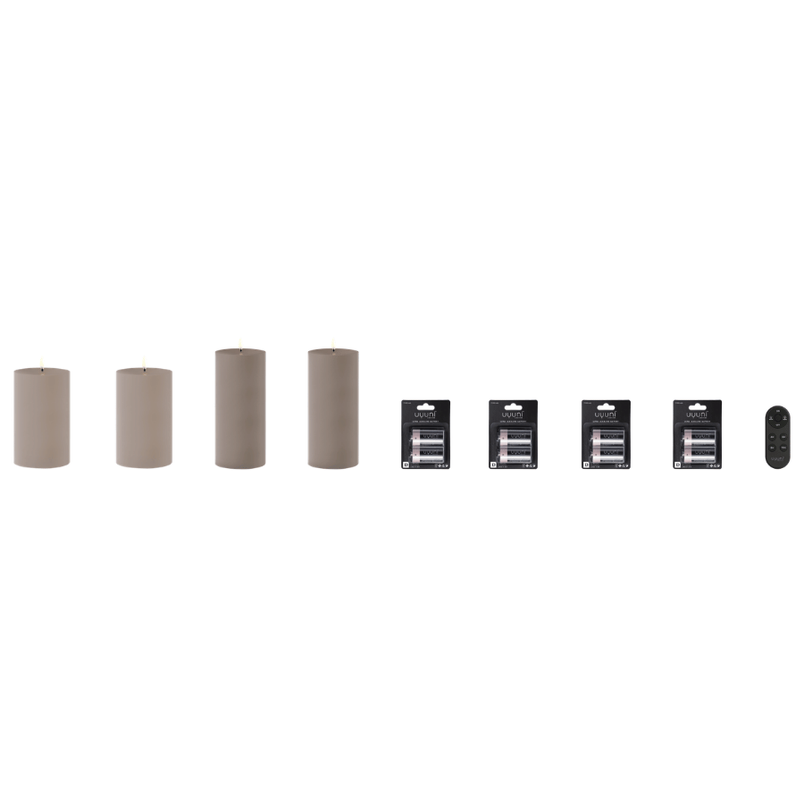 4 Uyuni outdoor LED lys, batterier & fjernbetjenin