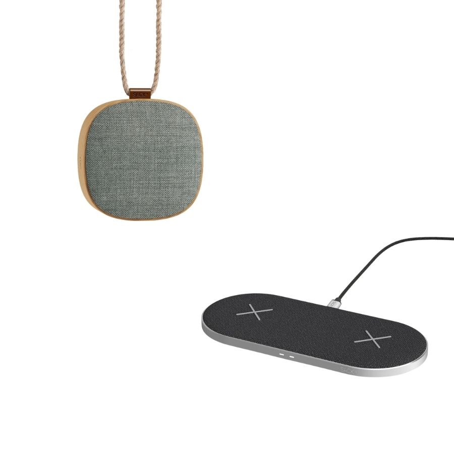 

CHARGEit Dual Dock Care Black + Go Wood